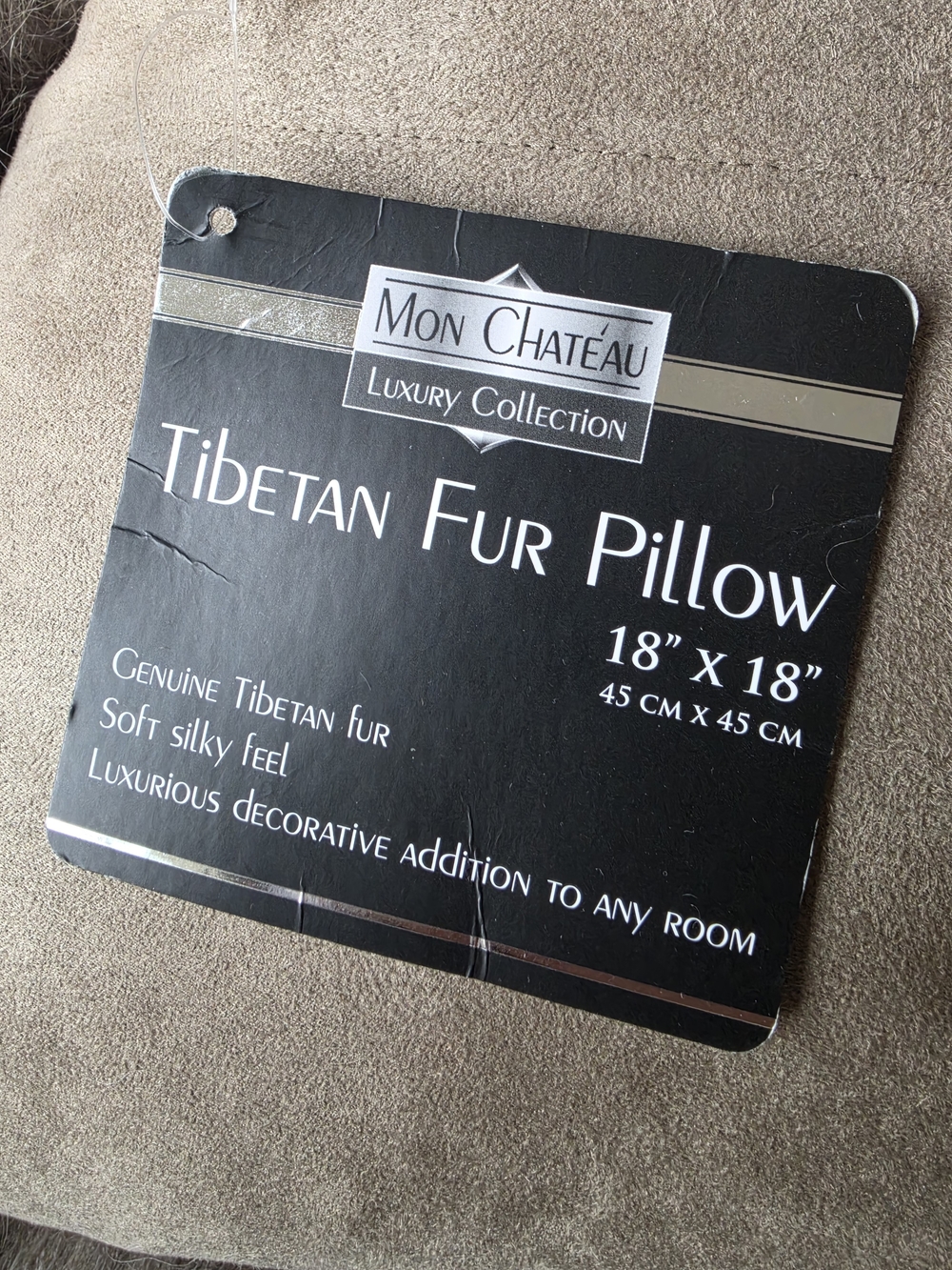 Tibetan Fur Sheepskin Throw Pillow - Picture 4 of 9